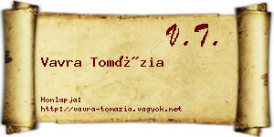 Vavra Tomázia névjegykártya